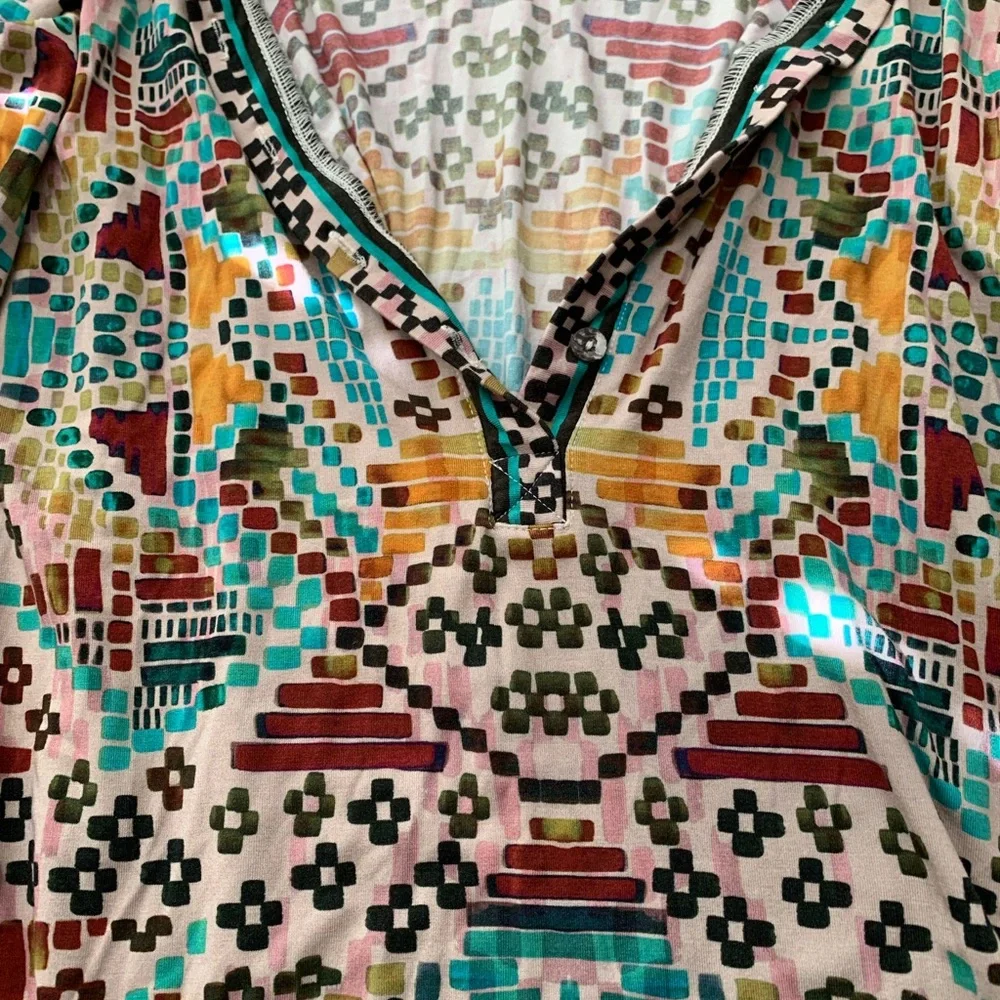 Johnny Was Colorful Mosaic Long Sleeve Top - Picture 5 of 11